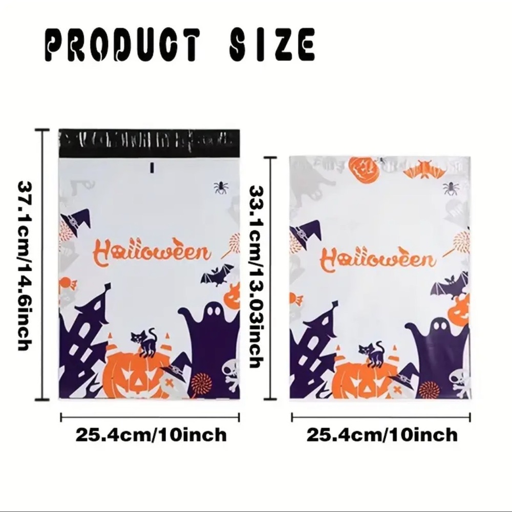 10 Halloween poly mailers 10x13 - plus mystery thank you cards & stickers - Picture 4 of 5